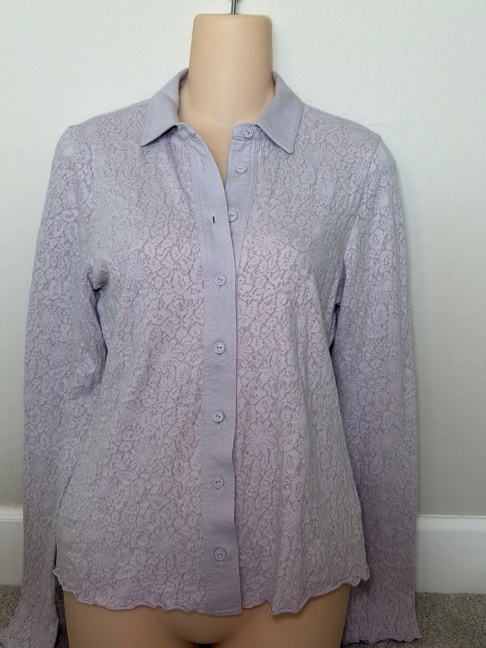 rag & bone Lavender Lace Button-Down Shirt